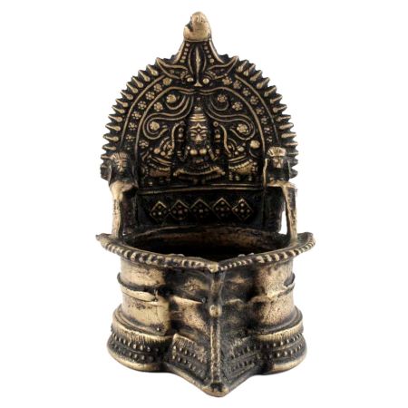 Brass Puja Gajlaxmi Vilakku Oil Lamp 